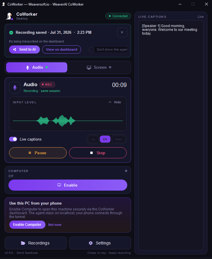 CoWorker desktop app
